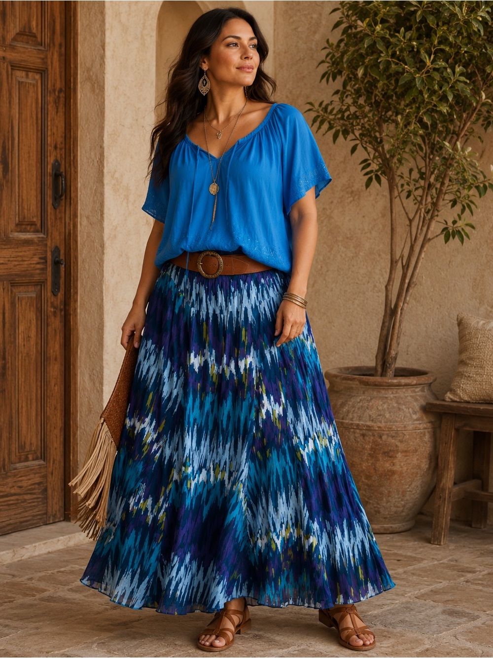 Lane Bryant Boho Resort Embroidered Sequin Cotton Peasant Top 18/20 Plus Peasant